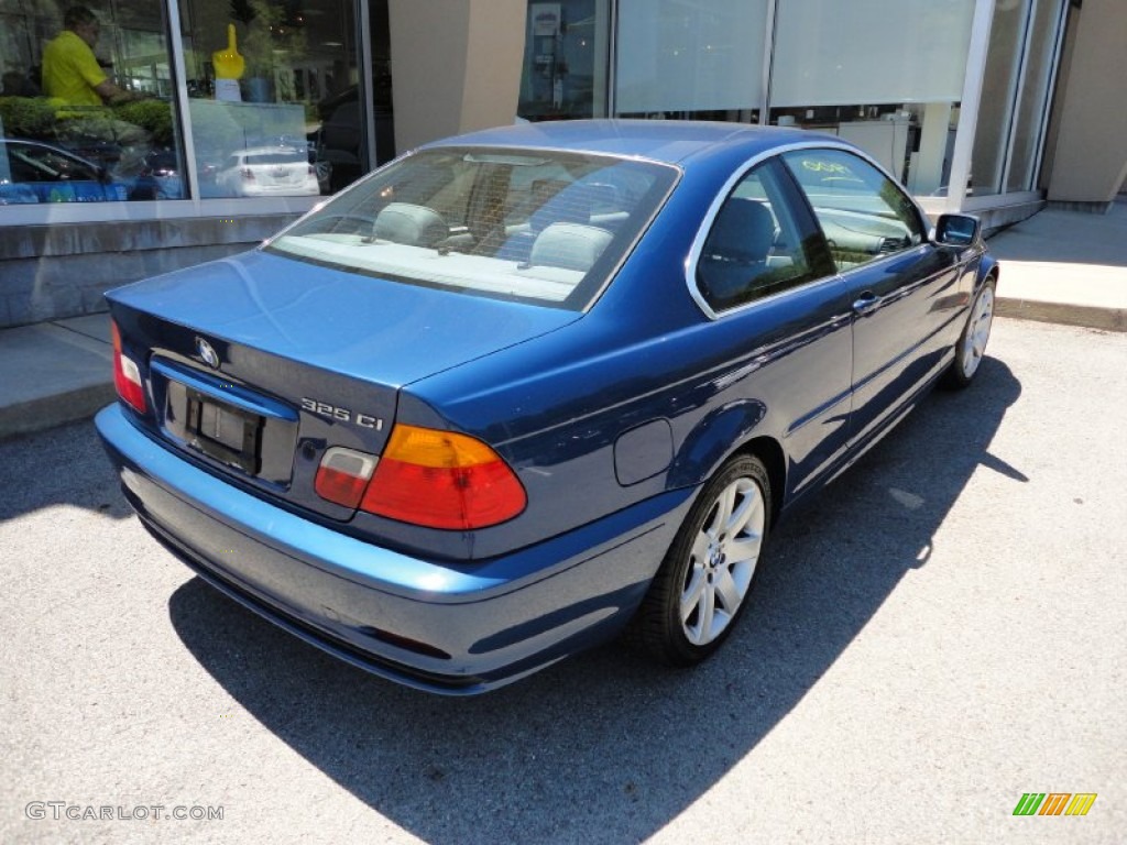 2001 3 Series 325i Coupe - Topaz Blue Metallic / Grey photo #6