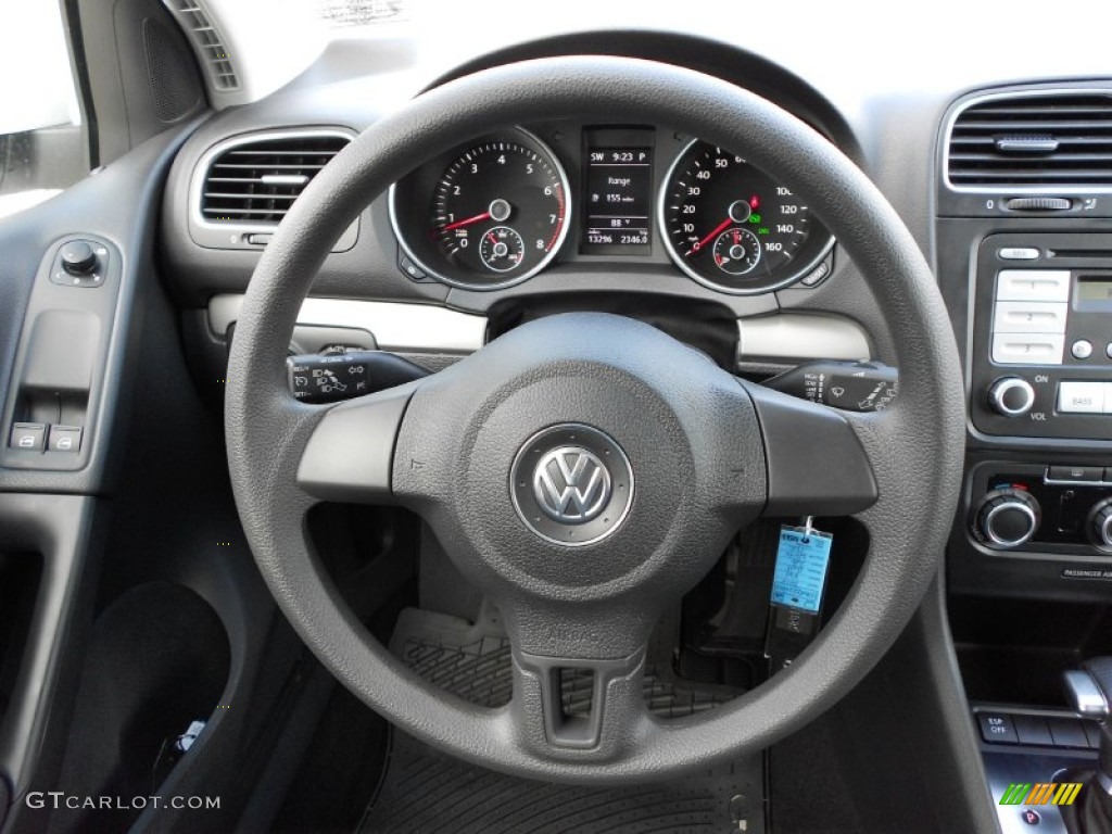 2010 Volkswagen Golf 2 Door Titan Black Steering Wheel Photo #51406443