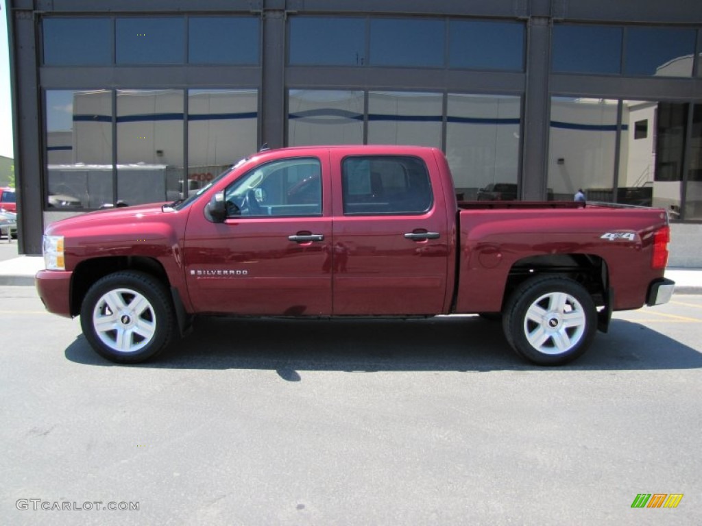 2008 Silverado 1500 LT Crew Cab 4x4 - Deep Ruby Metallic / Ebony photo #2