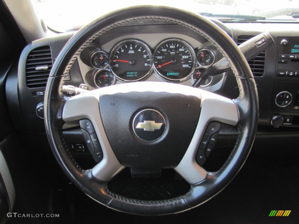 2008 Chevrolet Silverado 1500 LT Crew Cab 4x4 Ebony Steering Wheel Photo #51416645