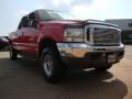 2002 Red Clearcoat Ford F250 Super Duty Lariat Crew Cab 4x4  photo #1