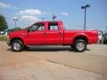 2002 Red Clearcoat Ford F250 Super Duty Lariat Crew Cab 4x4  photo #6