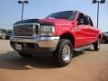 2002 Red Clearcoat Ford F250 Super Duty Lariat Crew Cab 4x4  photo #7