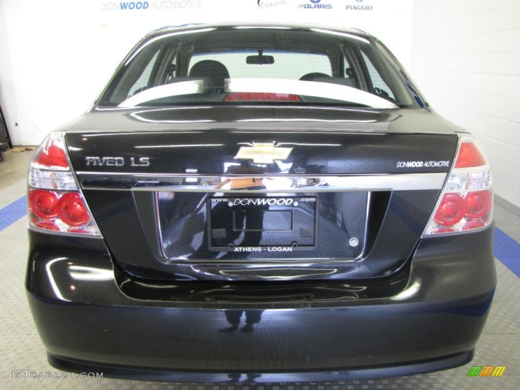 2008 Aveo LS Sedan - Black / Charcoal photo #8