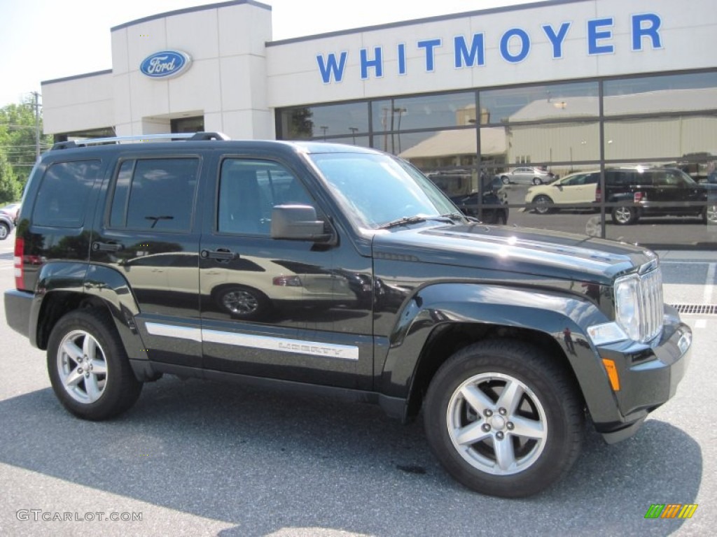 2009 Liberty Limited 4x4 - Brilliant Black Crystal Pearl / Dark Slate Gray photo #1