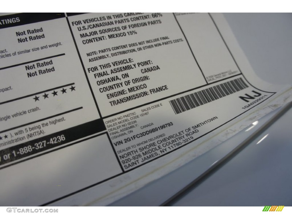 2011 Chevrolet Camaro LT/RS Convertible Window Sticker Photo #51421333