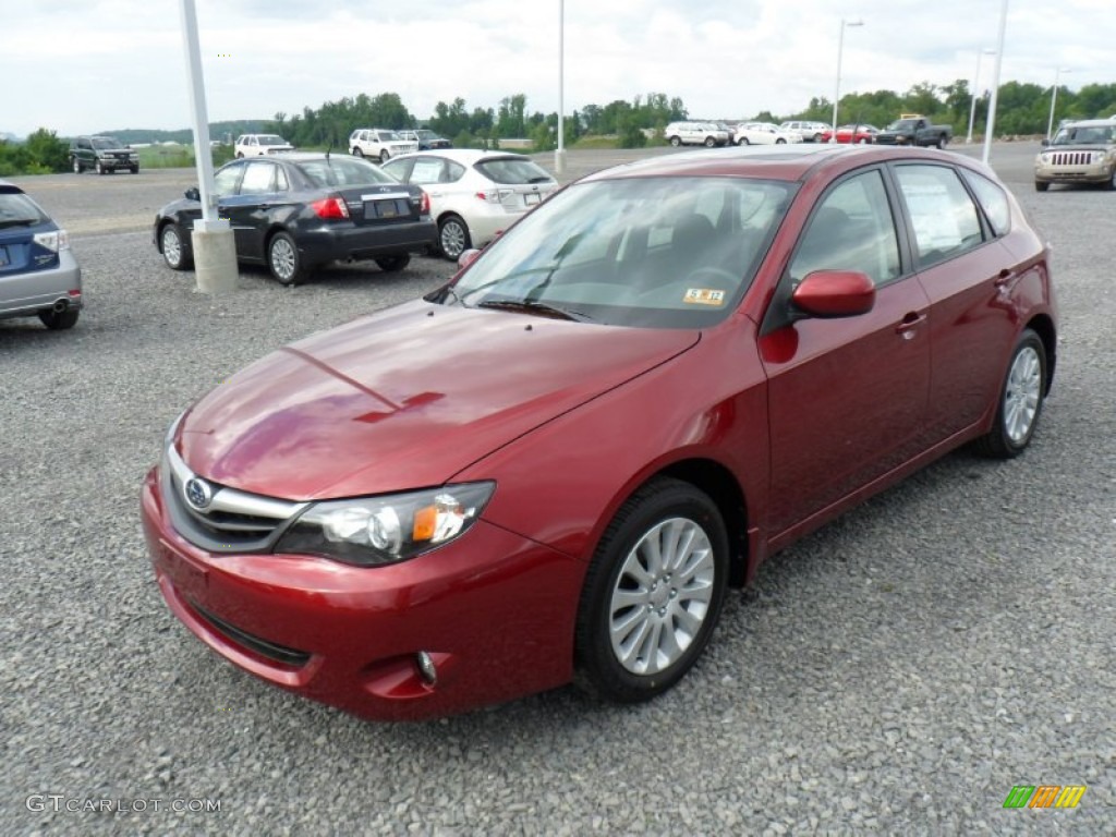 2011 Impreza 2.5i Premium Wagon - Camellia Red Pearl / Carbon Black photo #8