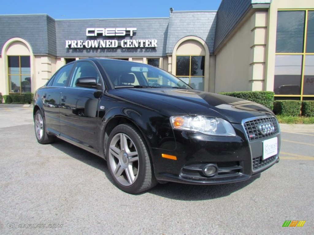 2008 A4 2.0T S-Line Sedan - Brilliant Black / Black photo #1