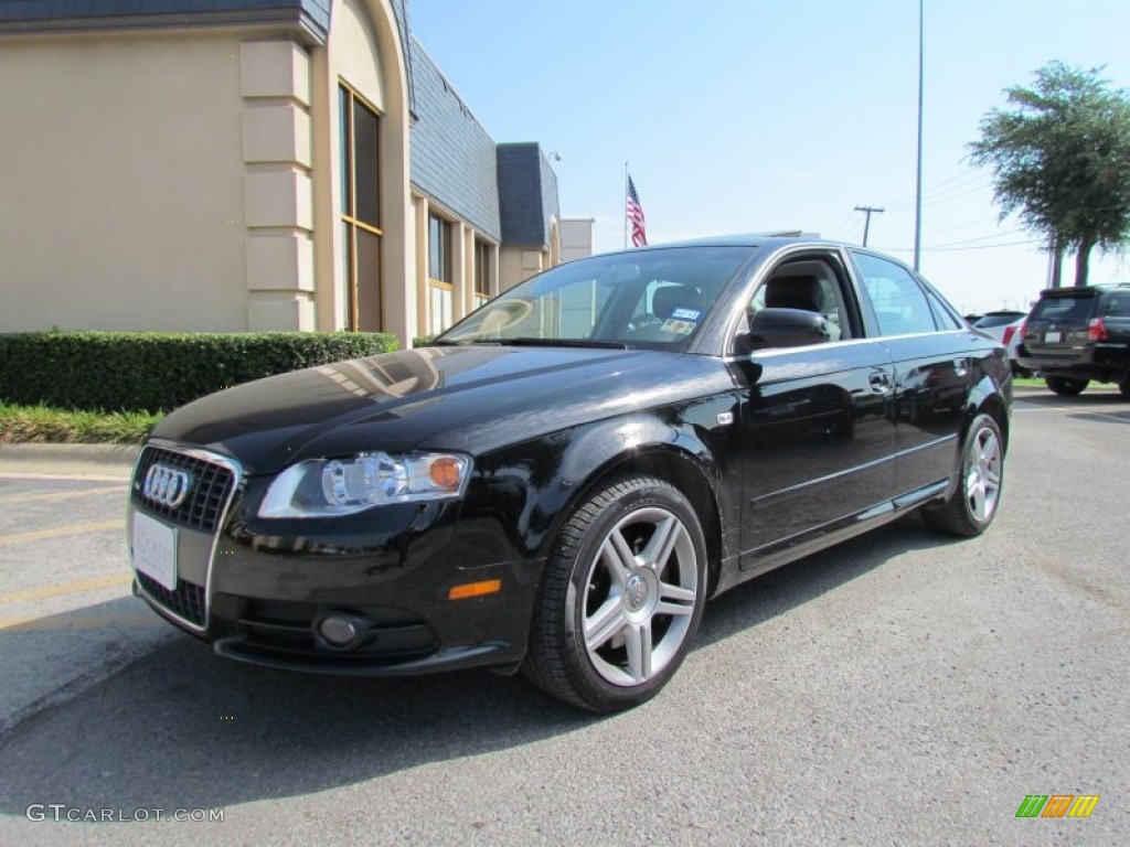 2008 A4 2.0T S-Line Sedan - Brilliant Black / Black photo #3