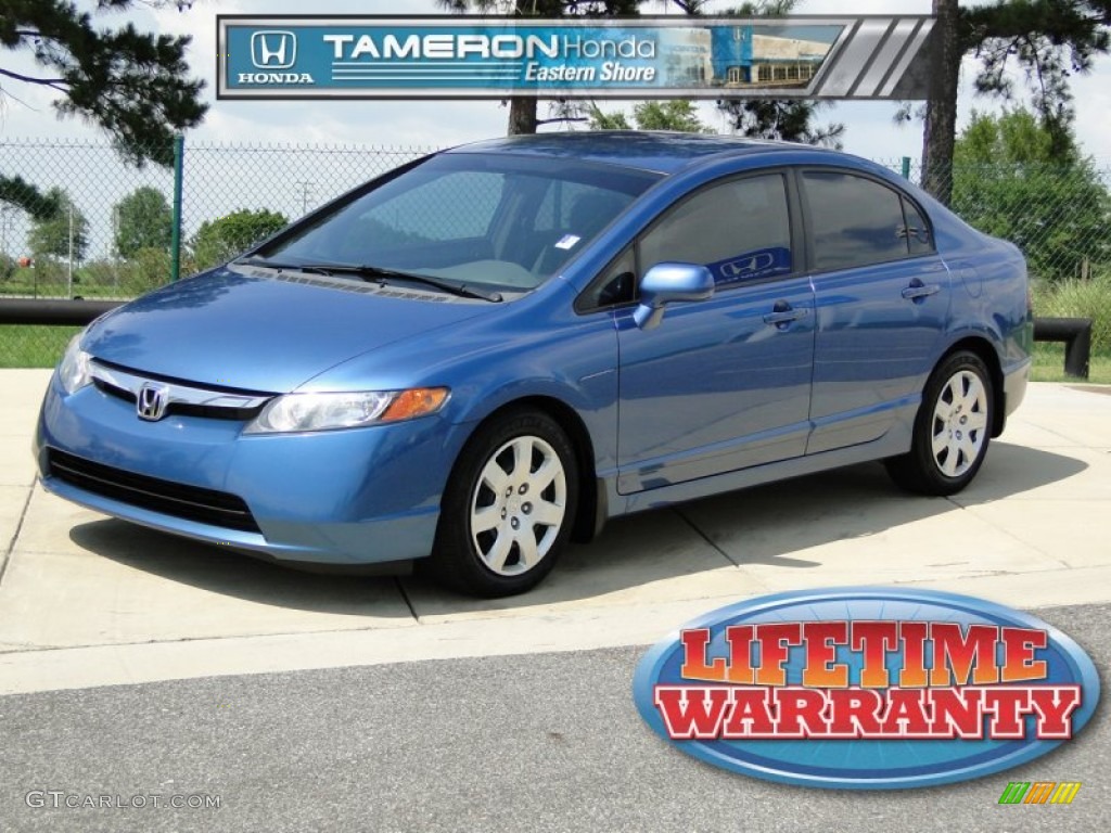 2008 Civic LX Sedan - Atomic Blue Metallic / Gray photo #1
