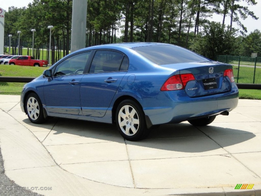 2008 Civic LX Sedan - Atomic Blue Metallic / Gray photo #7