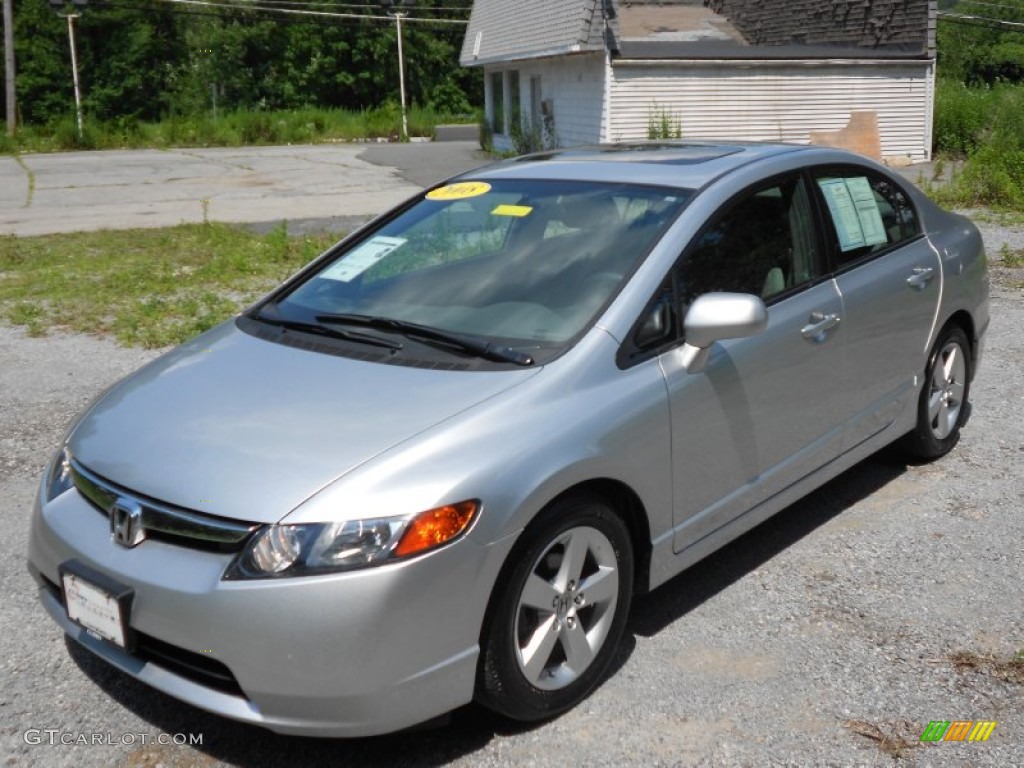 2008 Civic EX Sedan - Alabaster Silver Metallic / Gray photo #20