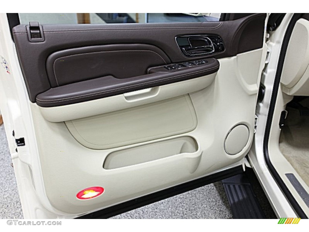 2008 Cadillac Escalade Platinum AWD Cocoa/Very Light Linen Door Panel Photo #51437649