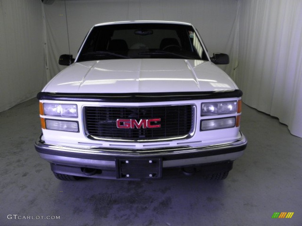 1998 Sierra 1500 SLE Extended Cab 4x4 - Olympic White / Dark Red photo #2