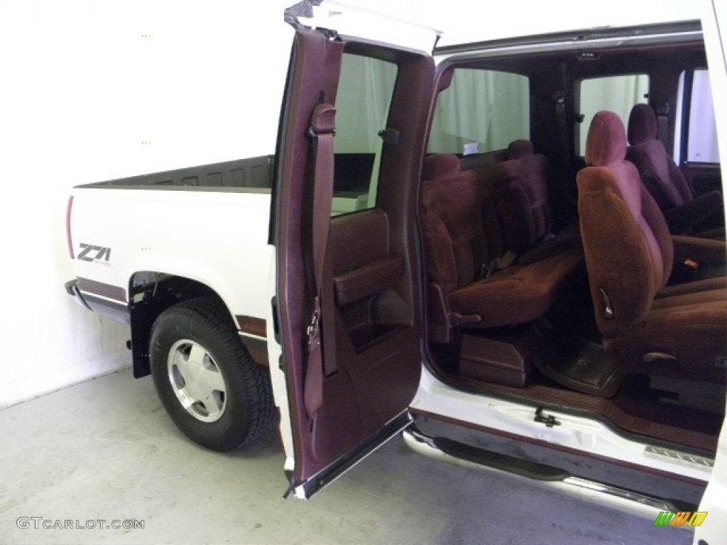 1998 Sierra 1500 SLE Extended Cab 4x4 - Olympic White / Dark Red photo #10
