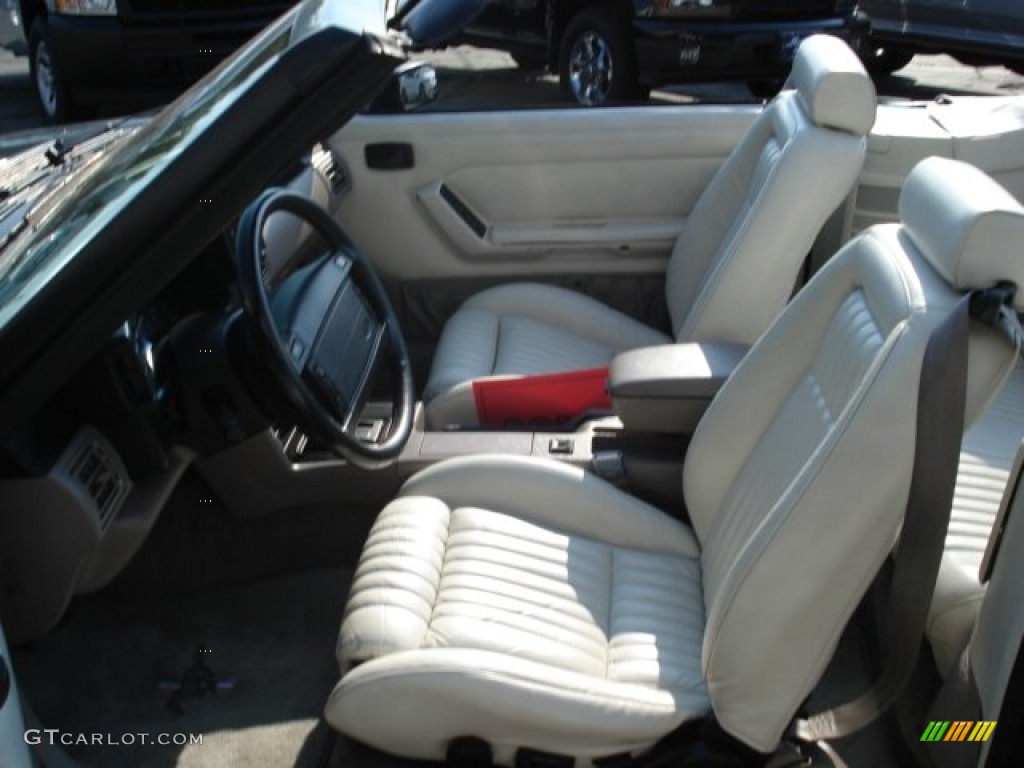 White/Titanium Interior 1991 Ford Mustang LX 5.0 Convertible Photo #51441411