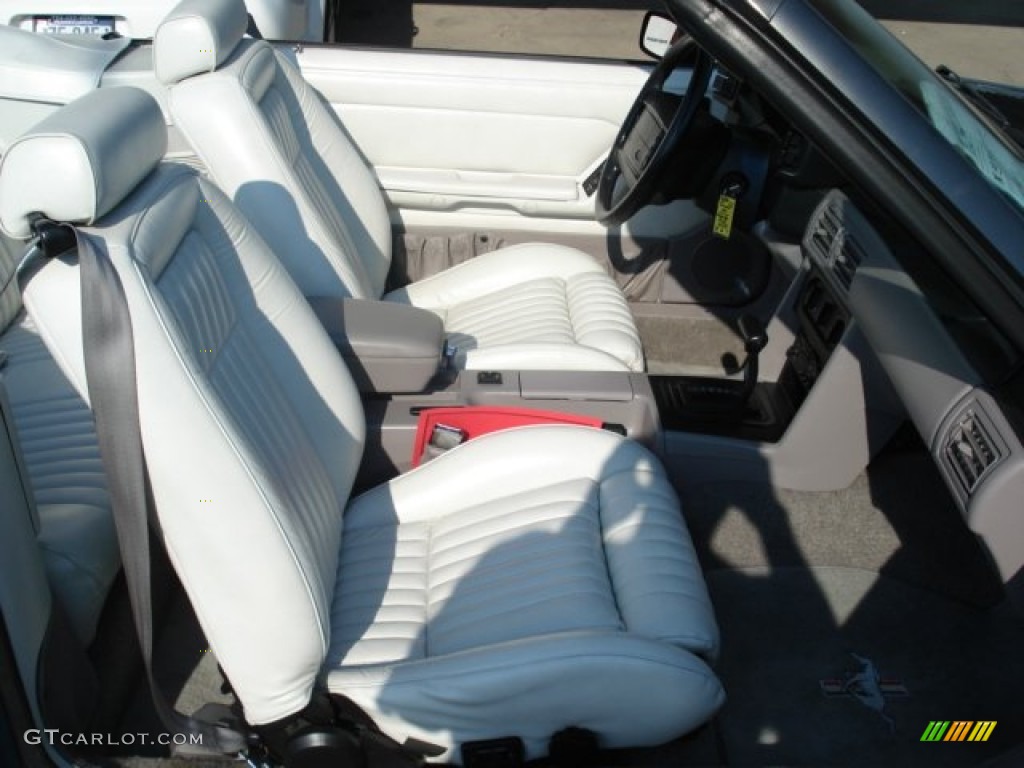 1991 Mustang LX 5.0 Convertible - Dark Emerald Green / White/Titanium photo #17