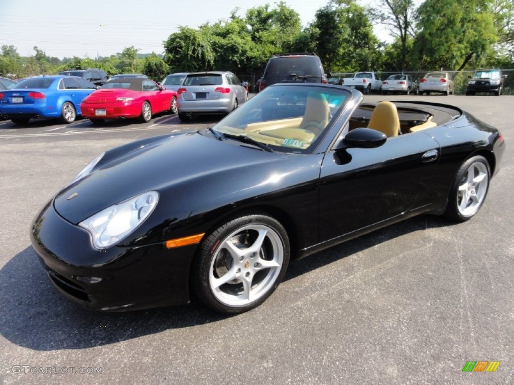 2002 911 Carrera Cabriolet - Black / Savanna Beige photo #2