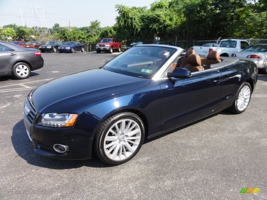 2010 A5 2.0T Cabriolet - Deep Sea Blue Pearl Effect / Cinnamon Brown photo #2