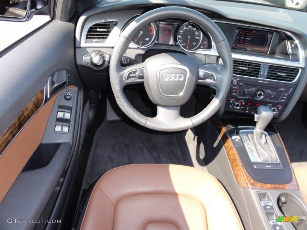 2010 Audi A5 2.0T Cabriolet Cinnamon Brown Dashboard Photo #51449850