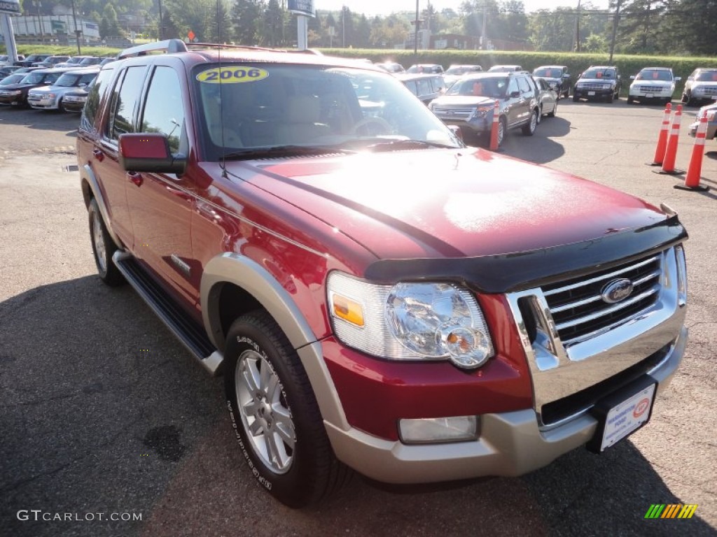 2006 Explorer Eddie Bauer 4x4 - Redfire Metallic / Camel photo #6