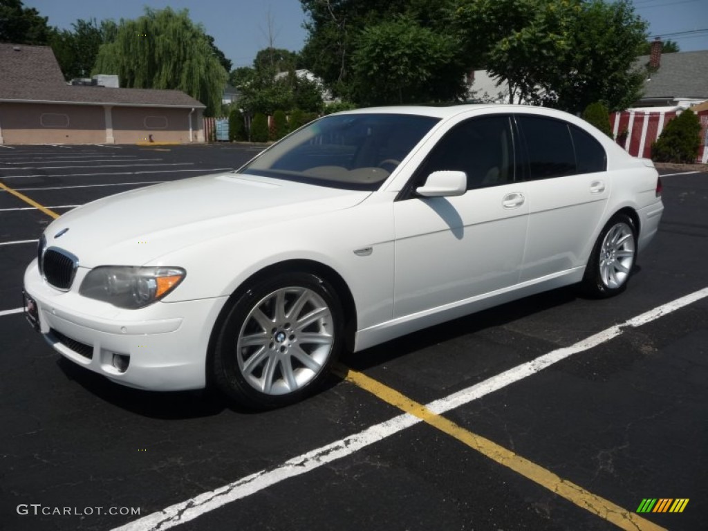 2006 7 Series 750i Sedan - Alpine White / Dark Beige/Beige III photo #2