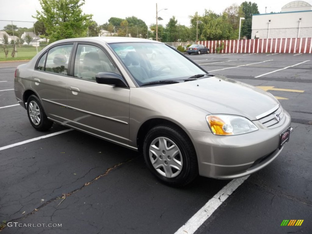 2003 Civic LX Sedan - Shoreline Mist Metallic / Gray photo #1