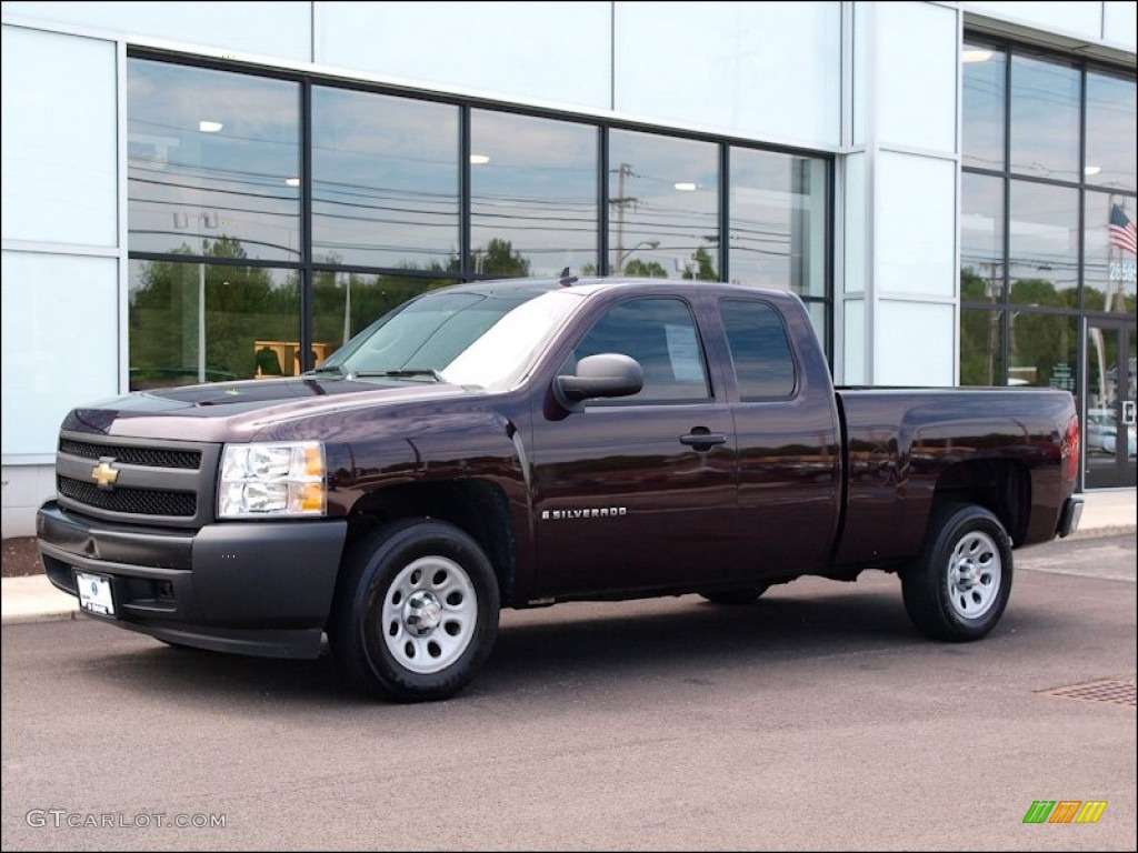 2008 Silverado 1500 Work Truck Extended Cab - Dark Cherry Metallic / Dark Titanium photo #1