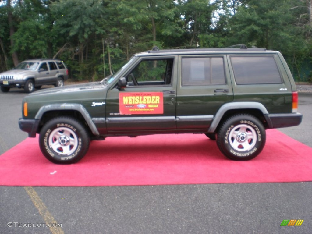 1998 Cherokee Sport 4x4 - Moss Green Pearl / Mist Gray photo #9