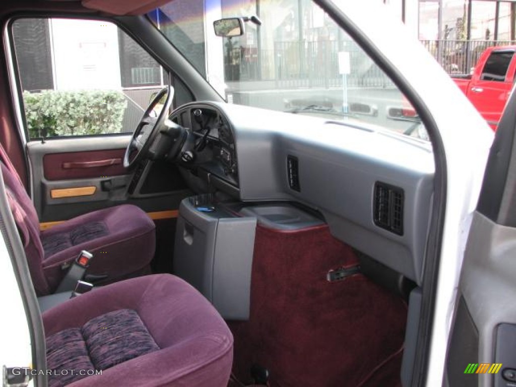 1996 E Series Van E150 Passenger Conversion - Oxford White / Deep Red photo #15