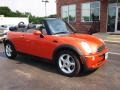 2006 Hot Orange Metallic Mini Cooper Convertible  photo #2