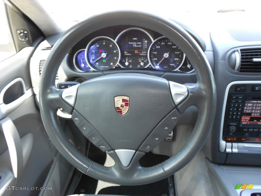 2005 Porsche Cayenne Turbo Stone/Steel Grey Steering Wheel Photo #51463247