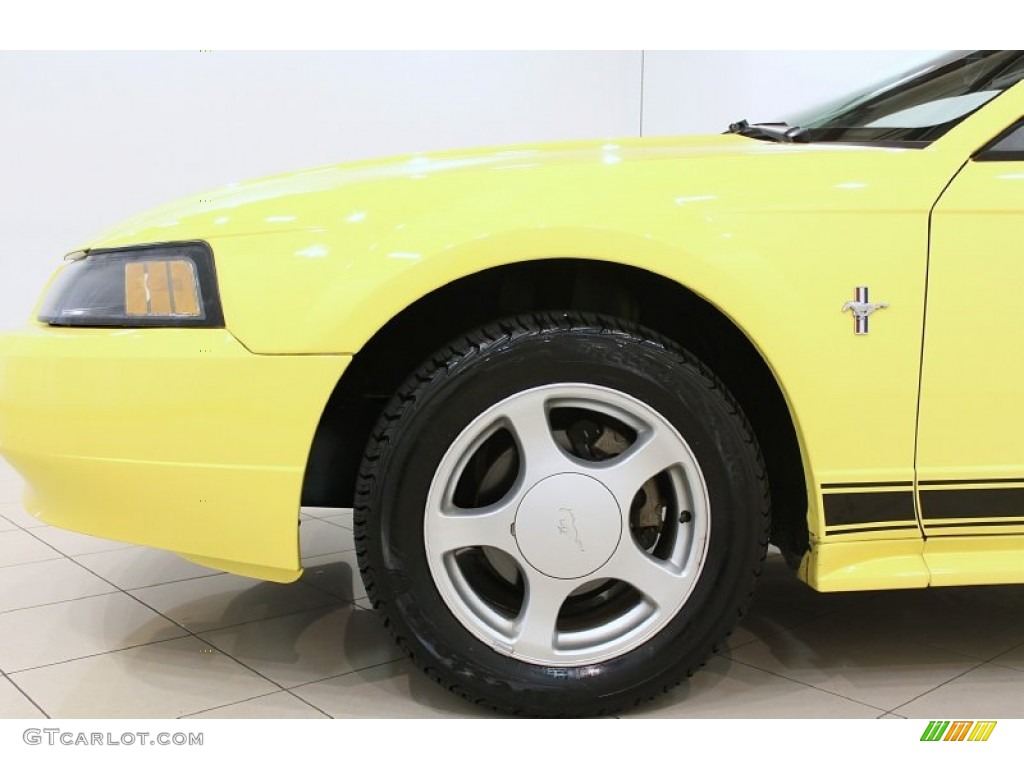 2002 Mustang V6 Coupe - Zinc Yellow / Dark Charcoal photo #19