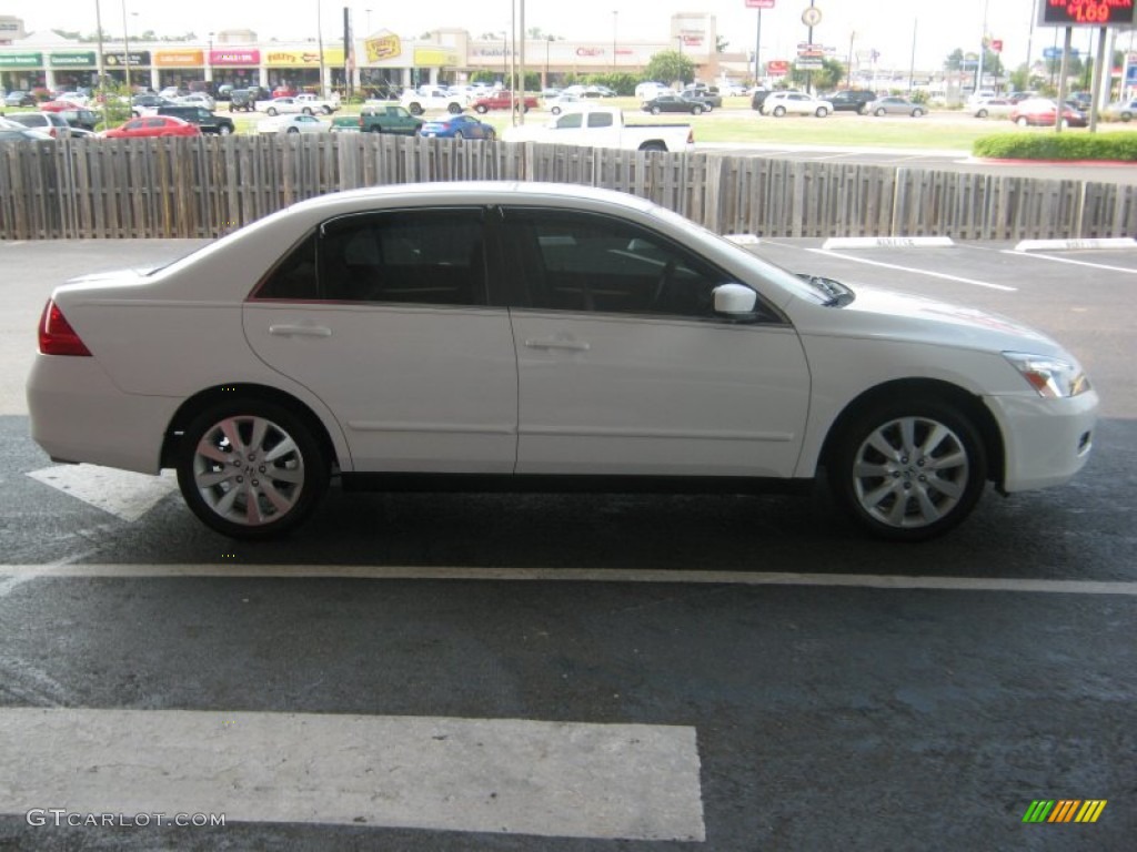 2007 Accord SE V6 Sedan - Taffeta White / Ivory photo #6