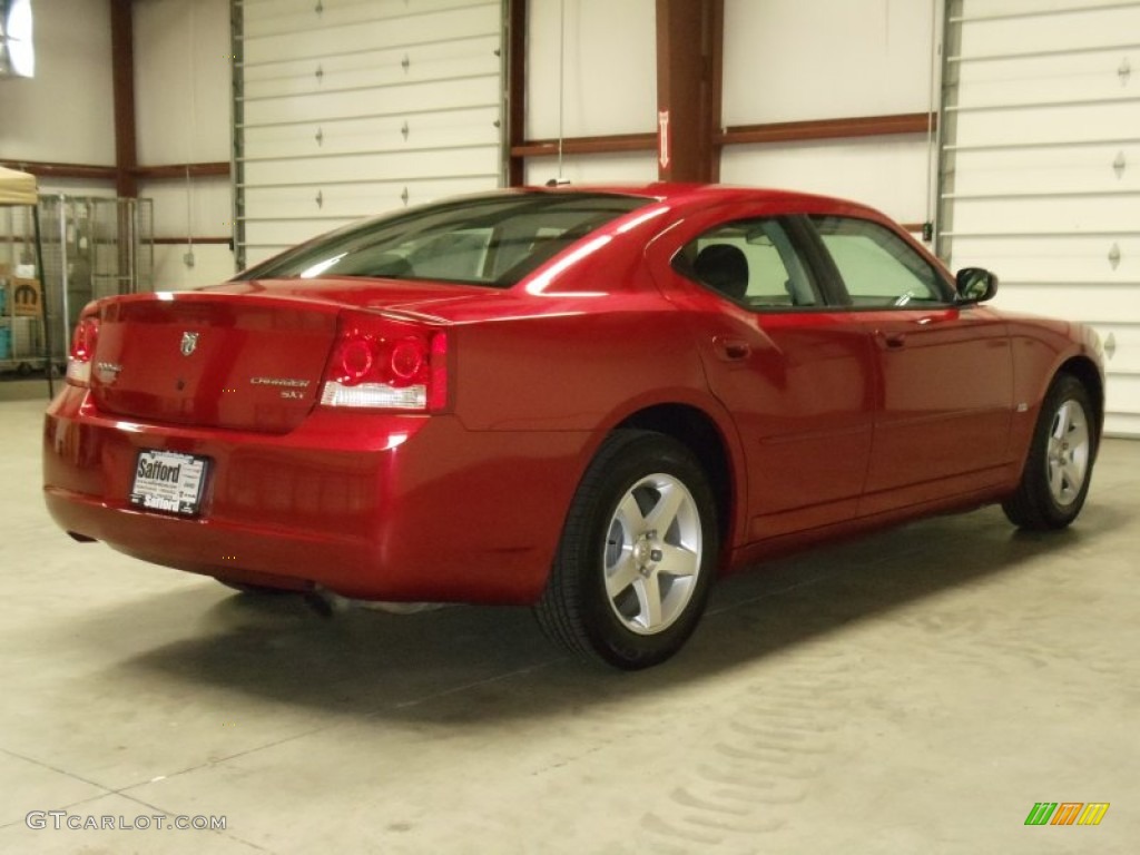 2010 Charger SXT - Inferno Red Crystal Pearl / Dark Slate Gray photo #5