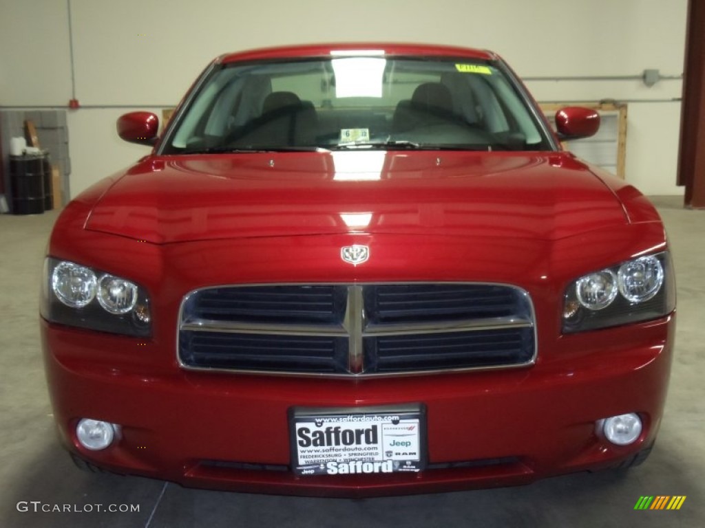 2010 Charger SXT - Inferno Red Crystal Pearl / Dark Slate Gray photo #7