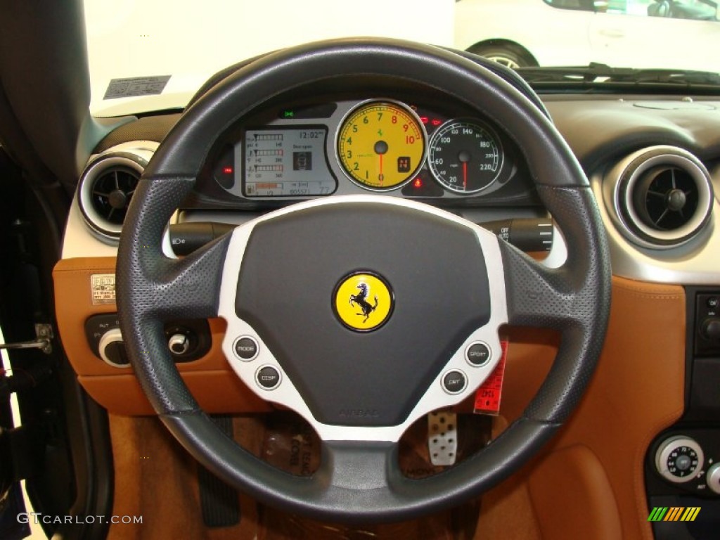 2005 Ferrari 612 Scaglietti F1A Tan Steering Wheel Photo #51466458