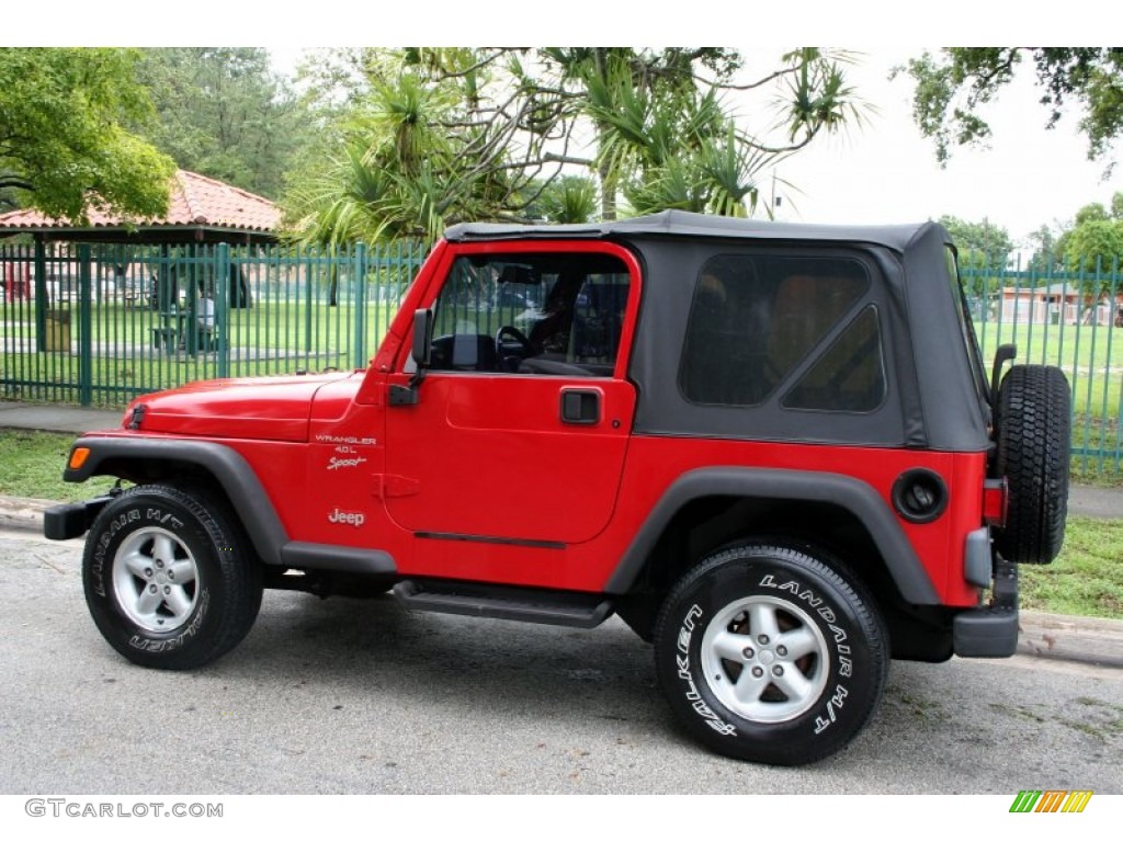 2001 Wrangler Sport 4x4 - Flame Red / Agate Black photo #4