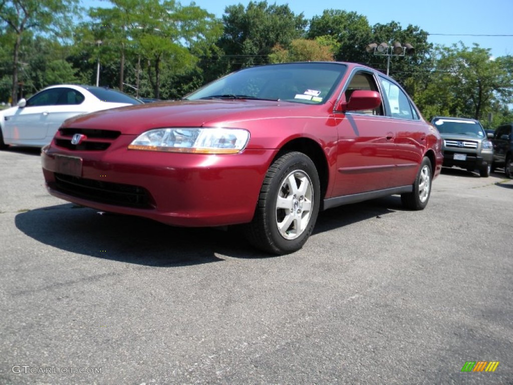 2000 Accord SE Sedan - Ruby Red Pearl / Ivory photo #4