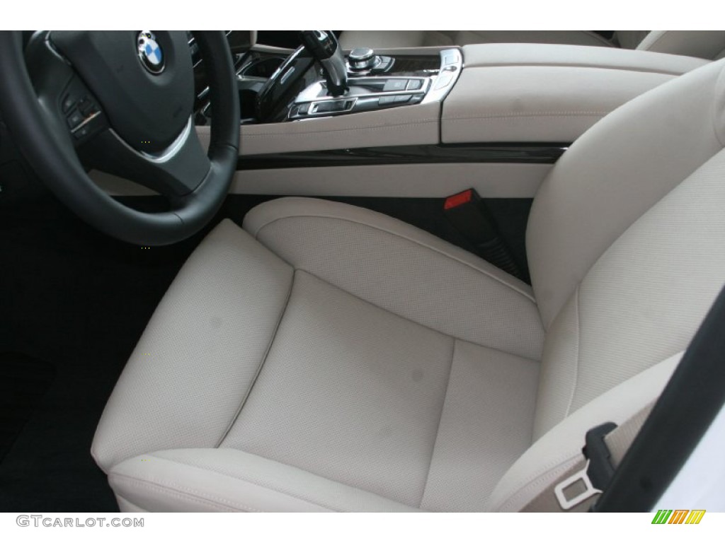 Oyster/Black Interior 2012 BMW 7 Series 740Li Sedan Photo #51470736