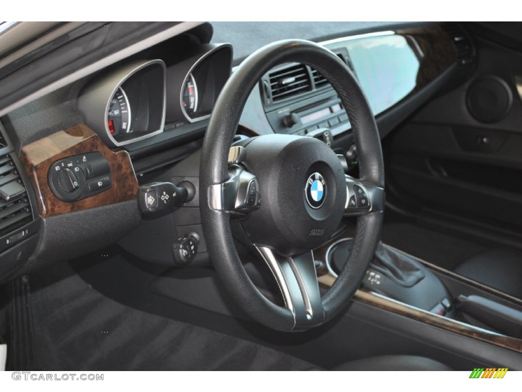 2007 BMW Z4 3.0si Coupe Black Steering Wheel Photo #51474951