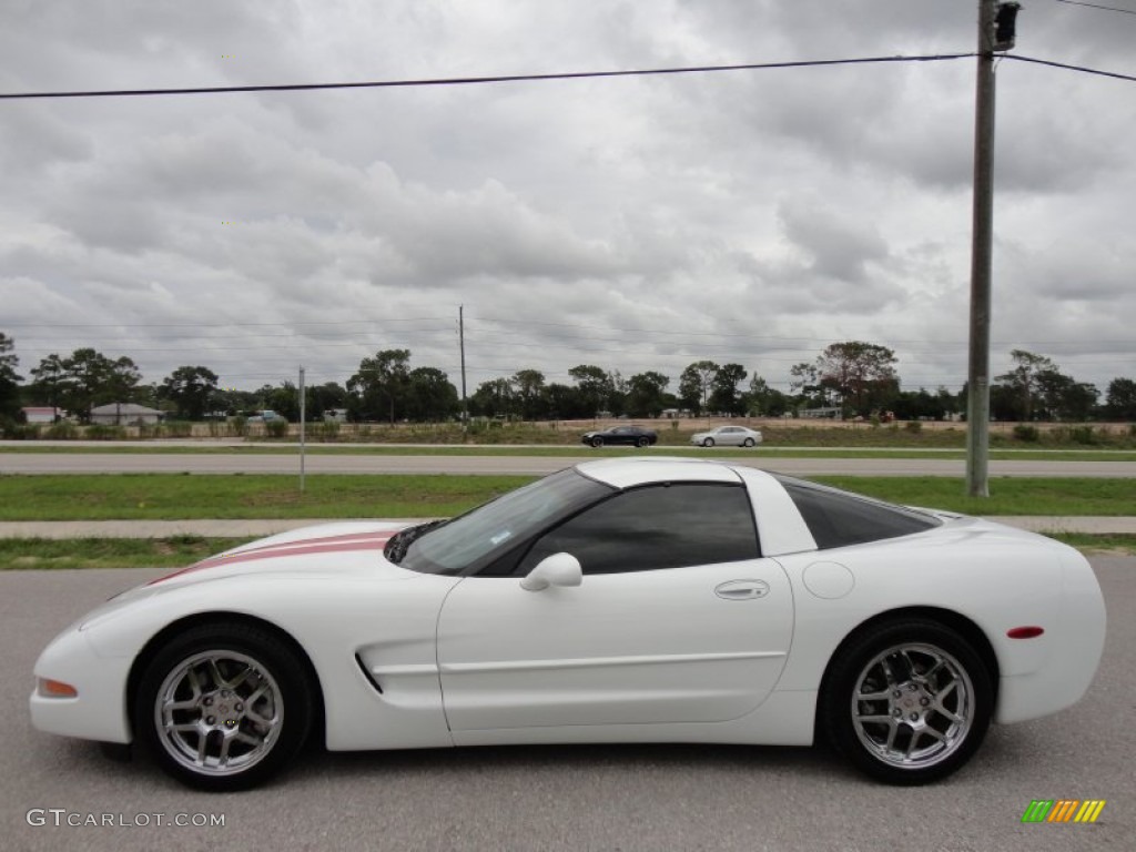 2000 Corvette Coupe - Arctic White / Torch Red photo #2