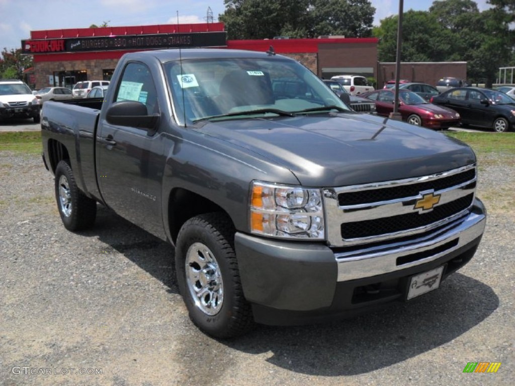 2011 Silverado 1500 Regular Cab 4x4 - Steel Green Metallic / Dark Titanium photo #5