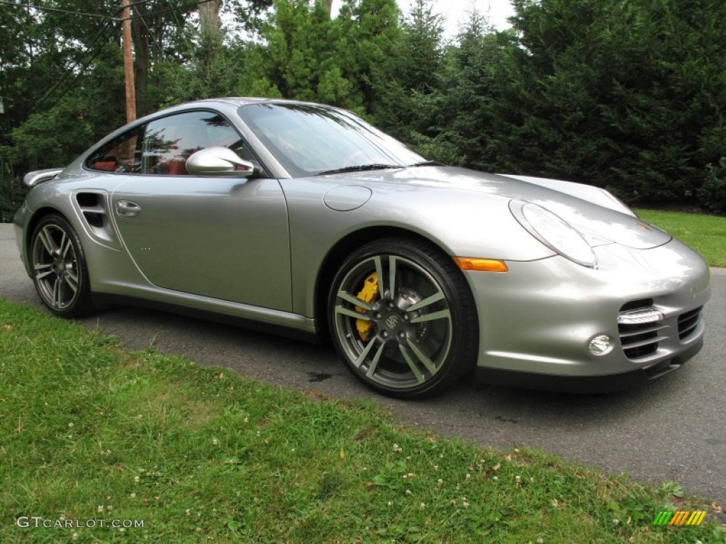GT Silver Metallic 2011 Porsche 911 Turbo S Coupe Exterior Photo #51486256