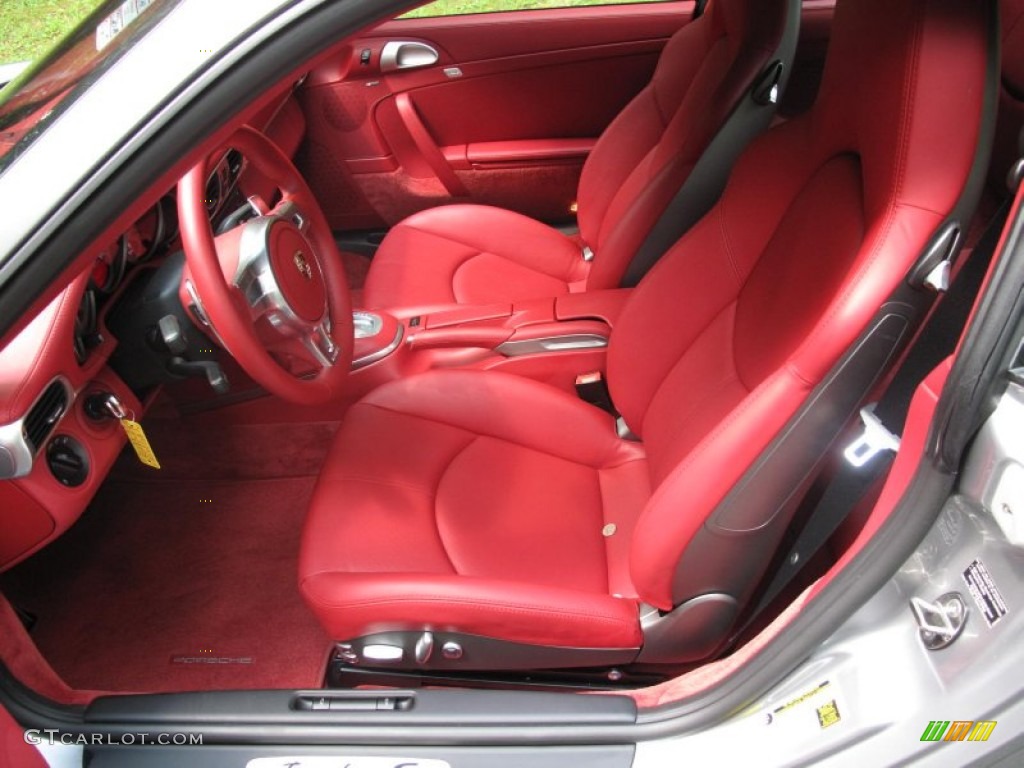 2011 911 Turbo S Coupe - GT Silver Metallic / Carrera Red photo #15