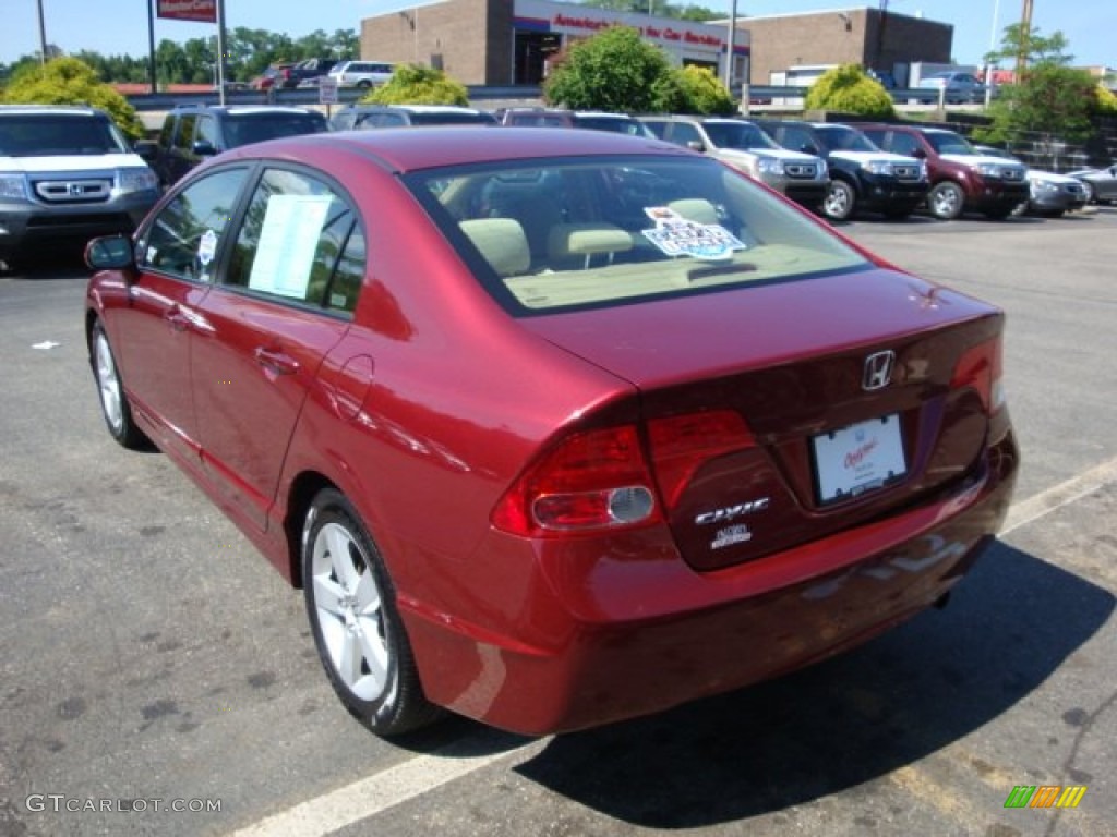 2007 Civic EX Sedan - Tango Red Pearl / Ivory photo #2