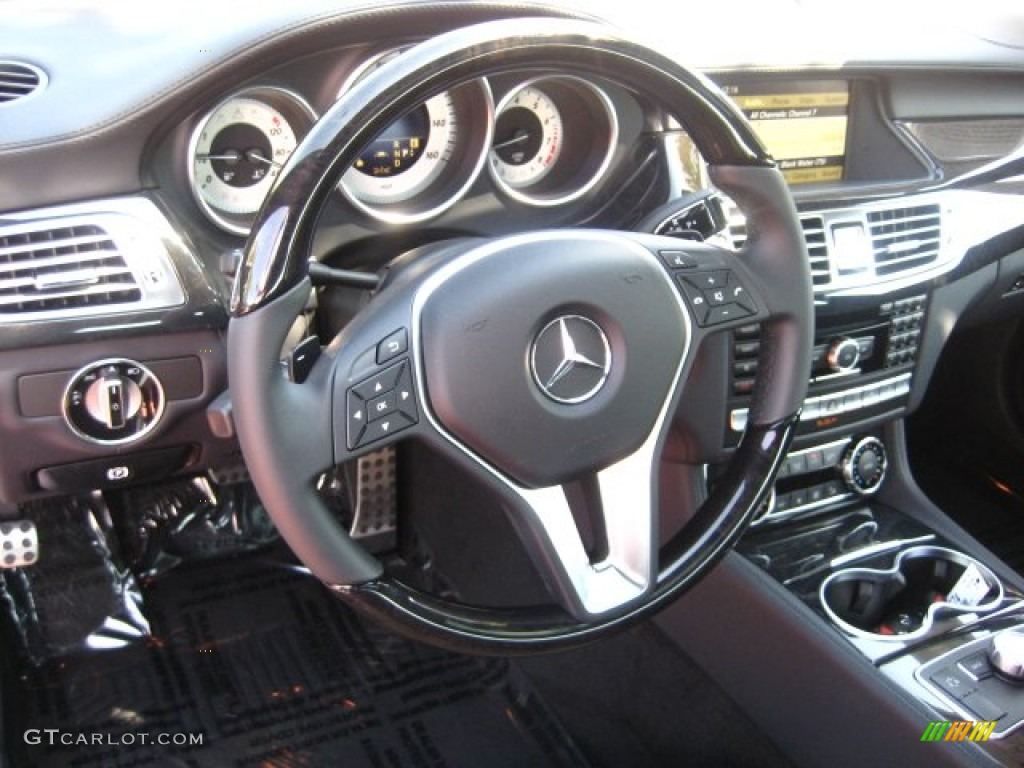 2012 Mercedes-Benz CLS 550 Coupe Black Steering Wheel Photo #51491764
