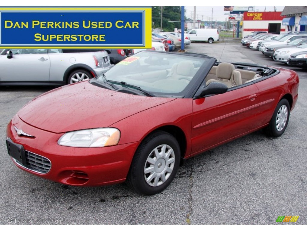 2003 Sebring LX Convertible - Inferno Red Tinted Pearl / Sandstone photo #1