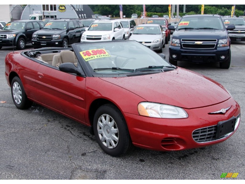 2003 Sebring LX Convertible - Inferno Red Tinted Pearl / Sandstone photo #3