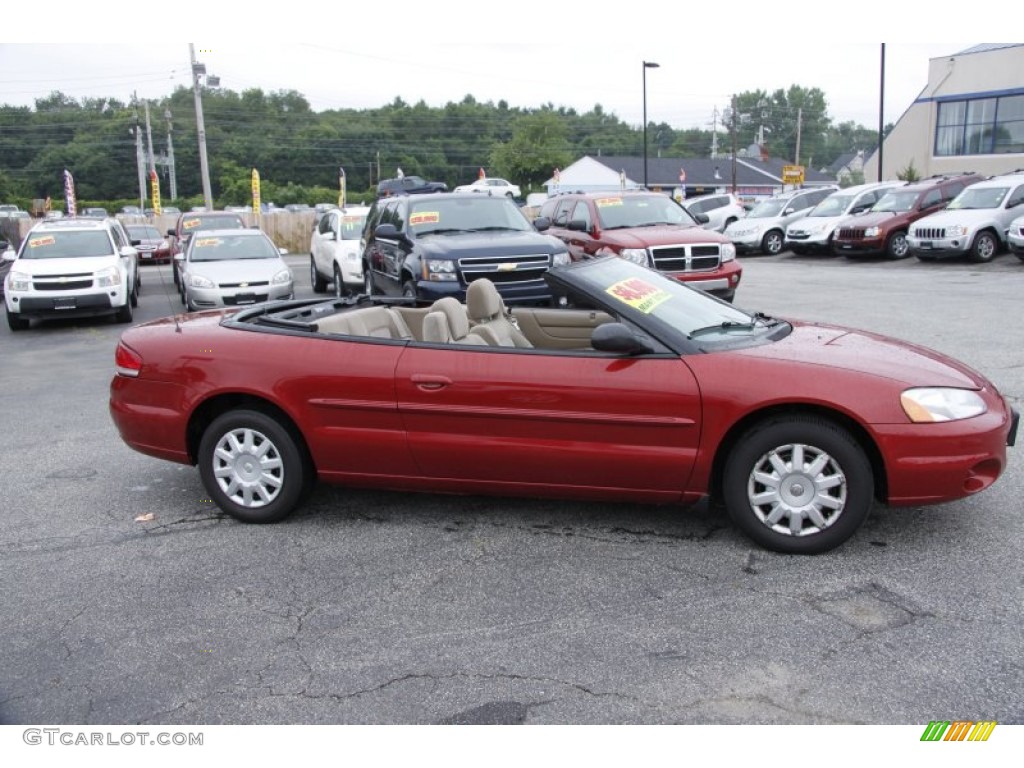 2003 Sebring LX Convertible - Inferno Red Tinted Pearl / Sandstone photo #4